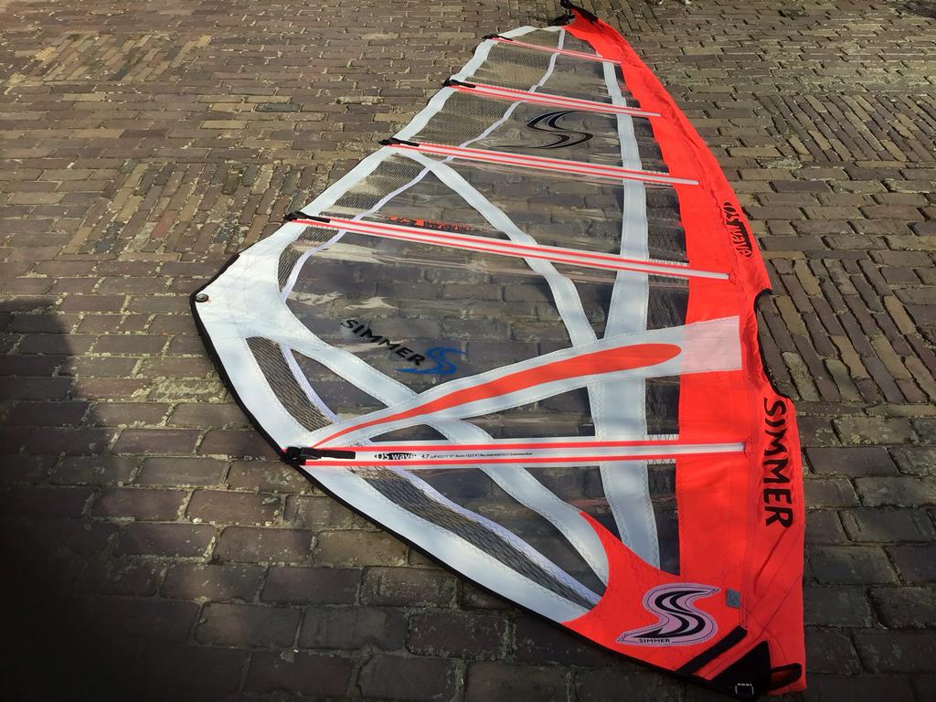 Surfzeil Simmer IOS Wave 4,7 m met draagtas, Ophalen of Verzenden, Minder dan 5 m², Zeil, Gebruikt