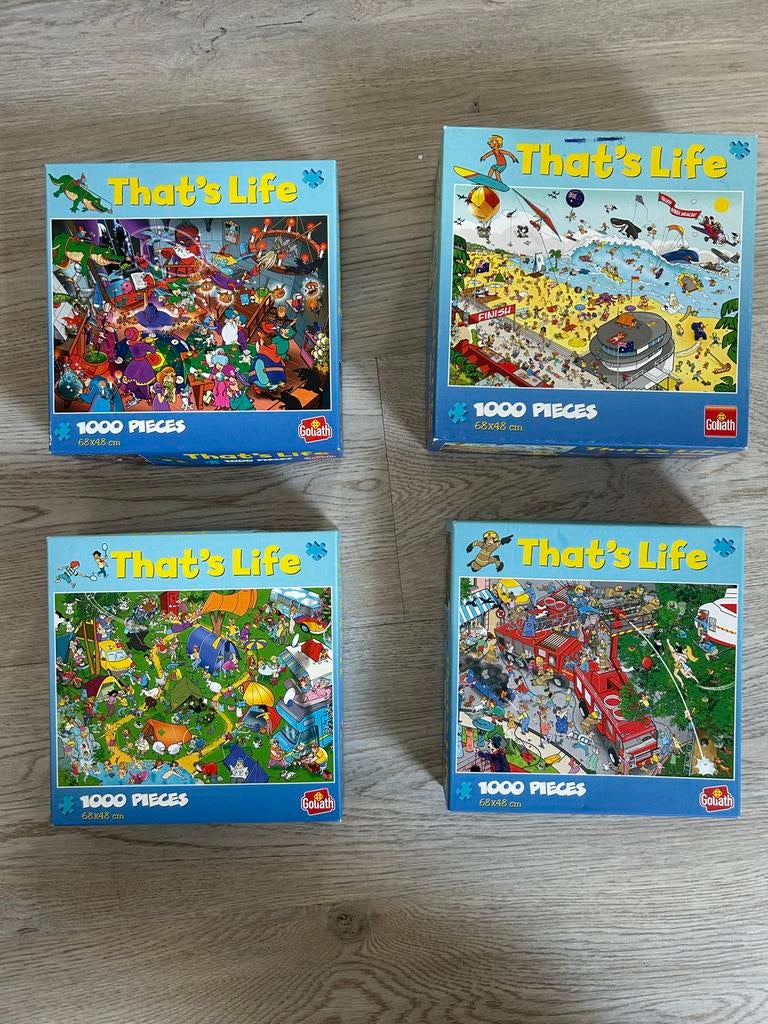 4x That's Life Puzzels 1000 Stukjes Goliath, Ophalen of Verzenden, 500 t/m 1500 stukjes, Gebruikt, Legpuzzel