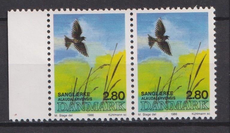 Denemarken; Vogels (Veldleeuwerik) - paar Michel 876.**, Verzenden, Denemarken, Postfris