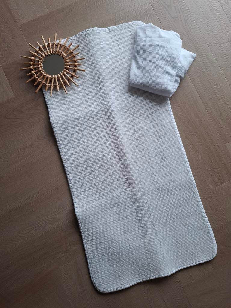 Aerosleep matrasbeschermer en hoeslaken 120x60cm, Jongetje of Meisje, Ophalen of Verzenden, Zo goed als nieuw, Wit