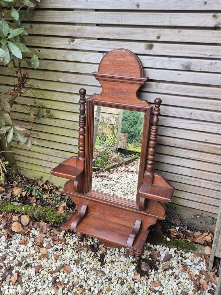 Antieke spiegel - Halspiegel - Wandspiegel- Hout - Consoles*, Ophalen, Rechthoekig, 50 tot 100 cm, Minder dan 100 cm