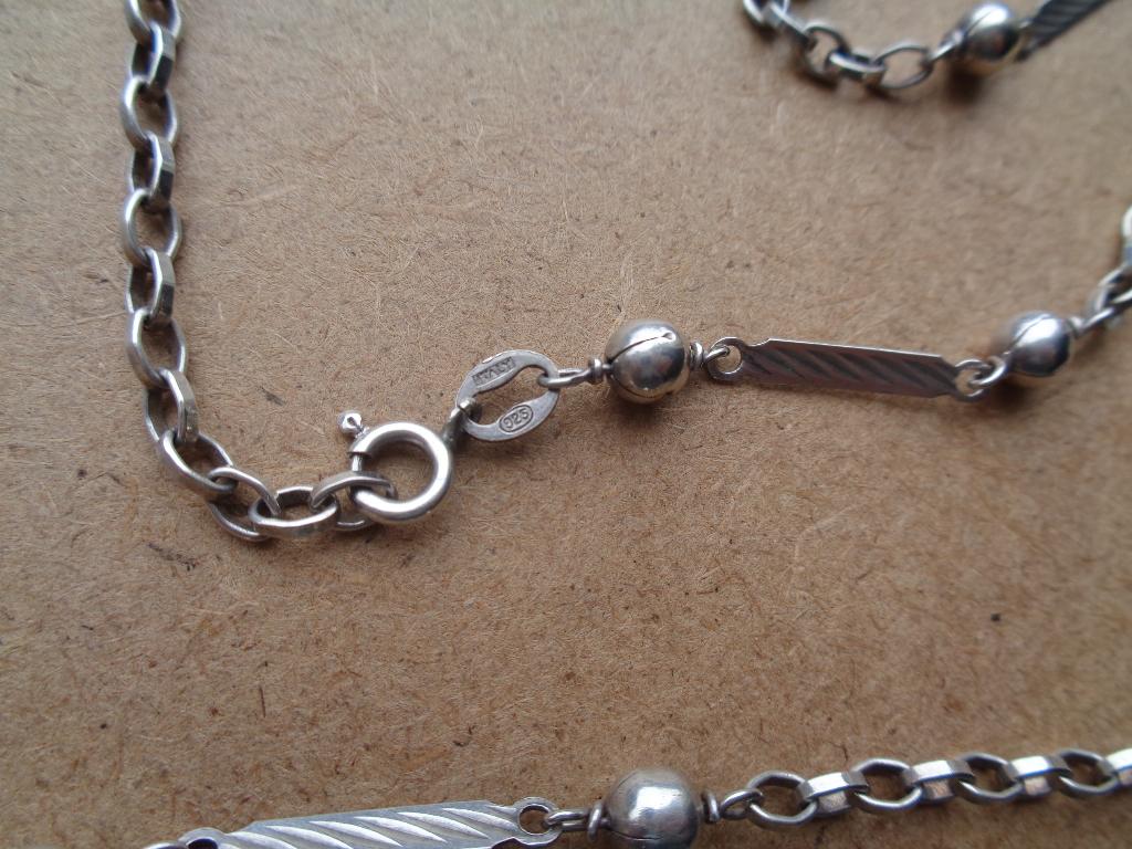 zilveren lange sier ketting [519], Verzenden, Zo goed als nieuw, Zilver, Zilver