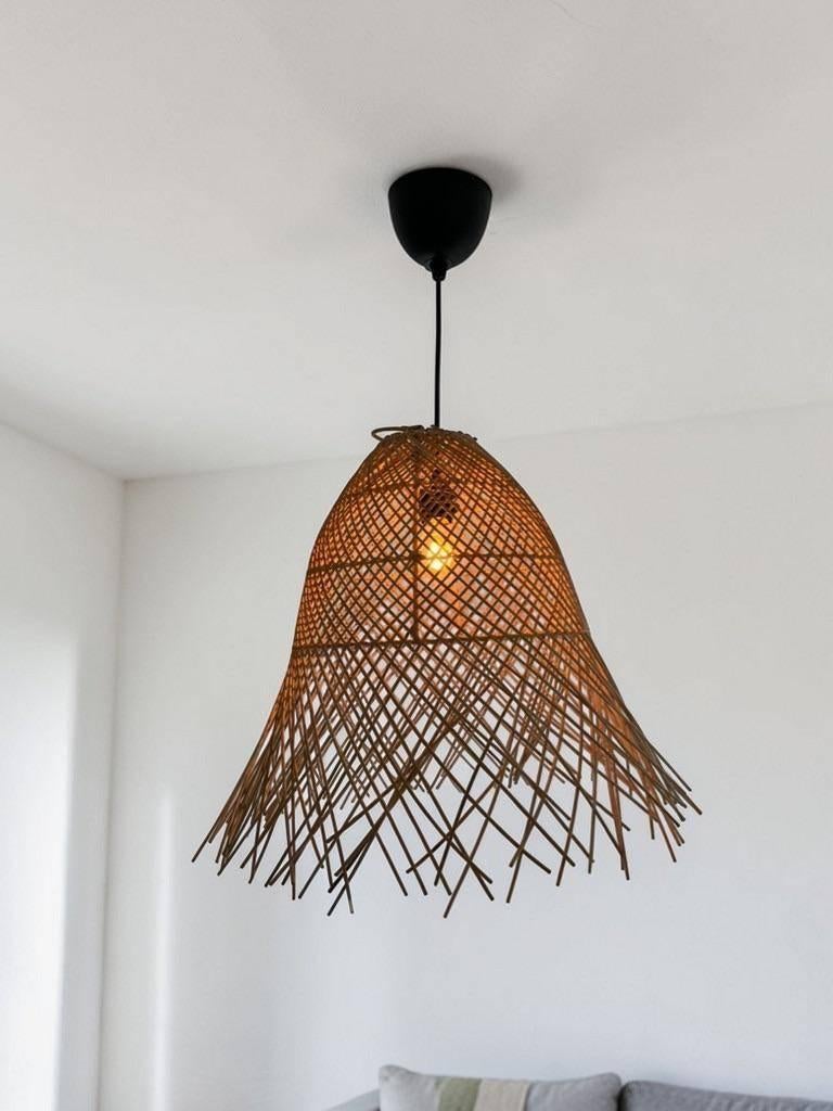 Wabisabi rotan hanglamp / luster, Ophalen, Gebruikt