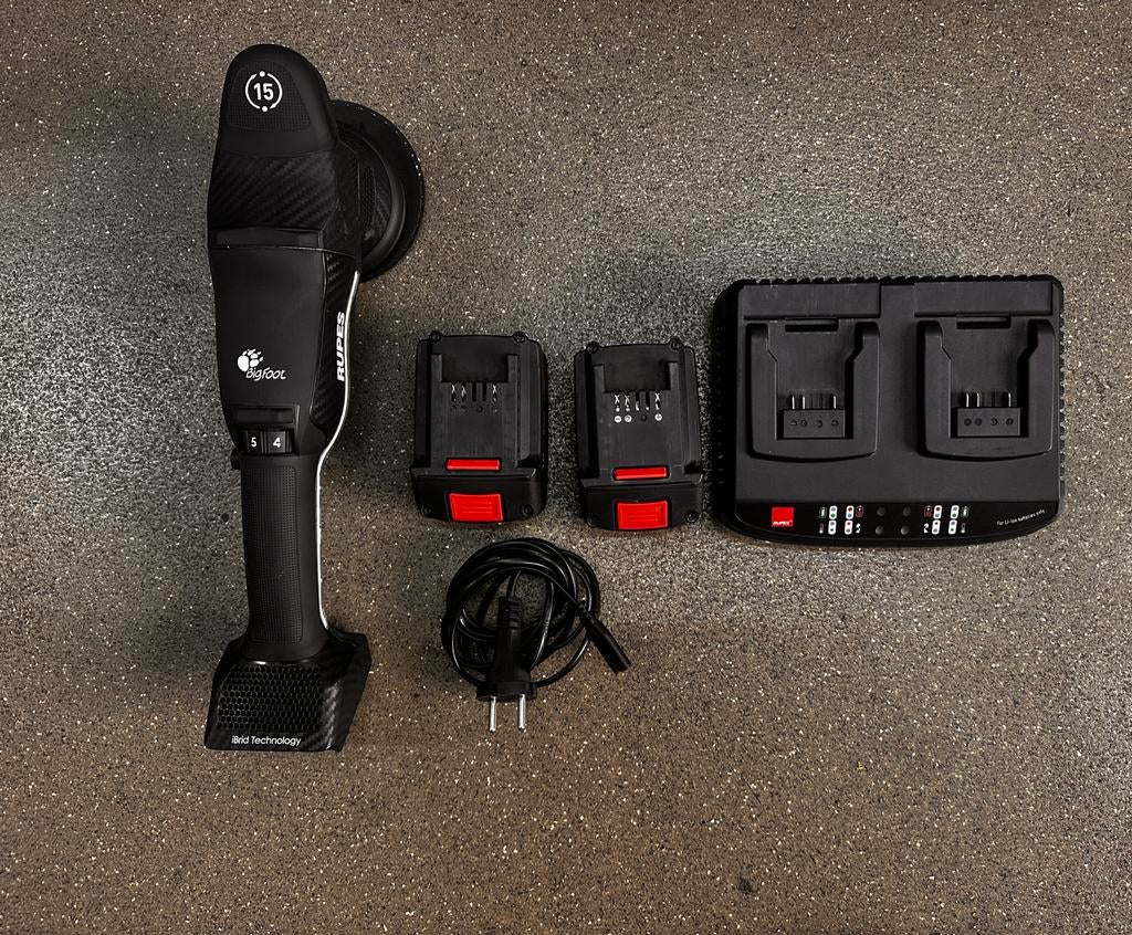 Rupes Bigfoot polijstmachine met accu's en lader, Ophalen of Verzenden, Gebruikt, Minder dan 700 watt, Overige typen