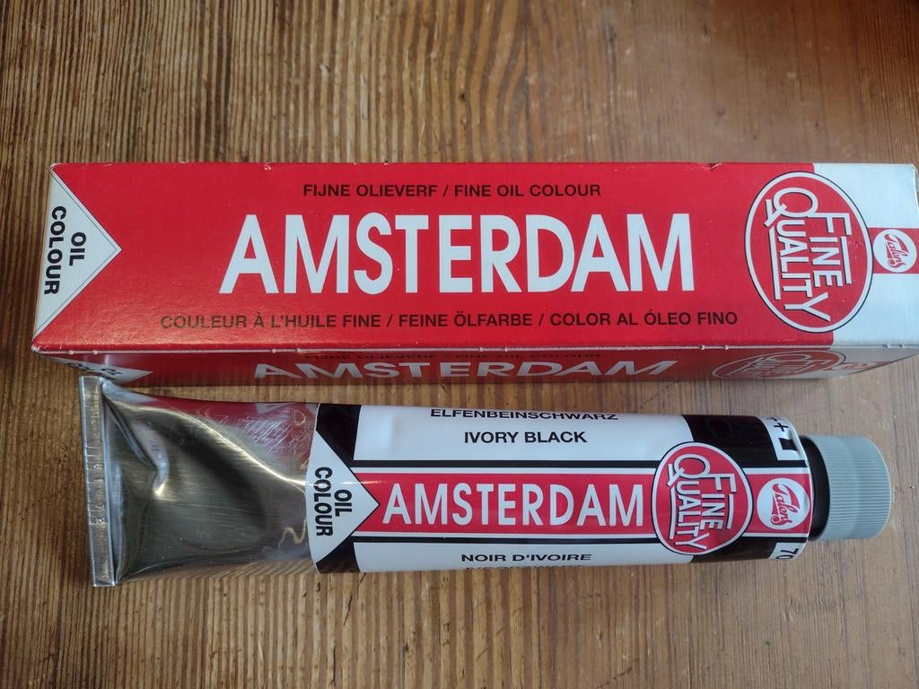 Talens Amsterdam olieverf 200 ml ivory black - NIEUW -, Hobby en Vrije tijd, Ophalen, Nieuw, Olieverf