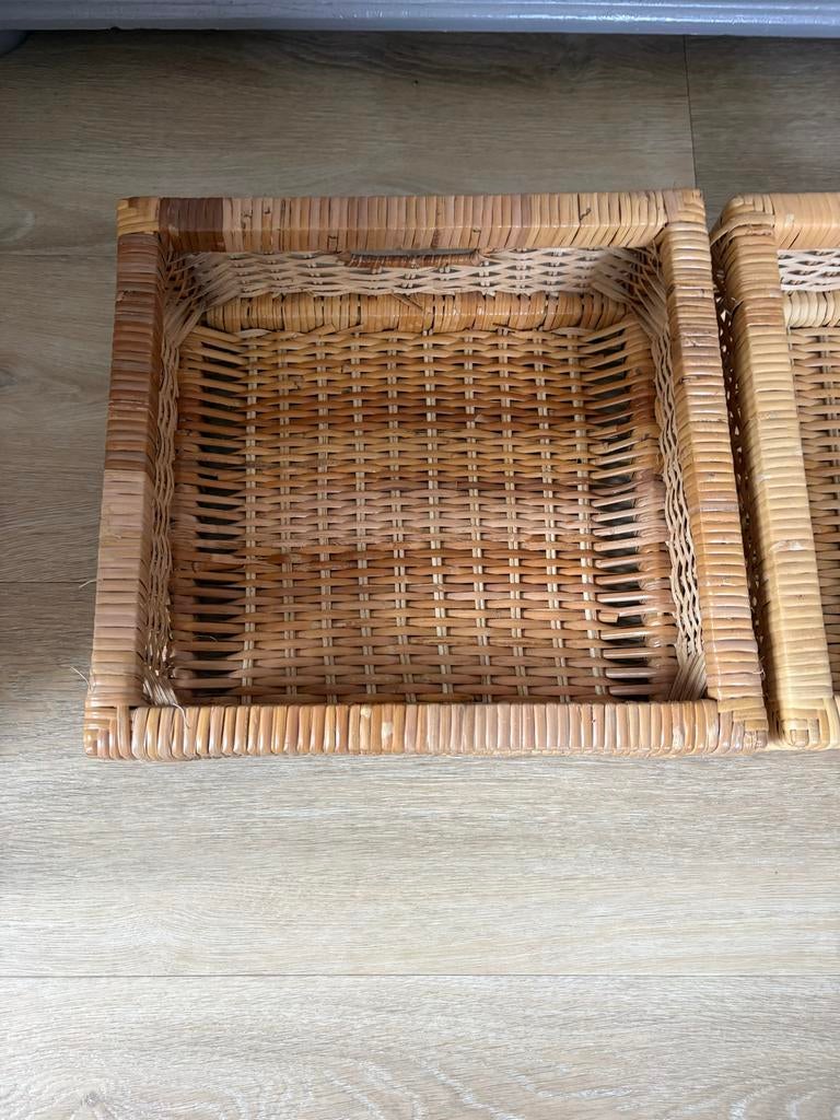 Twee rotan manden, Gebruikt, Mand, Vierkant, Ophalen of Verzenden