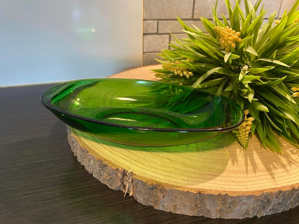 Groen glazen schaaltje - Vereco Frankrijk, Ophalen of Verzenden