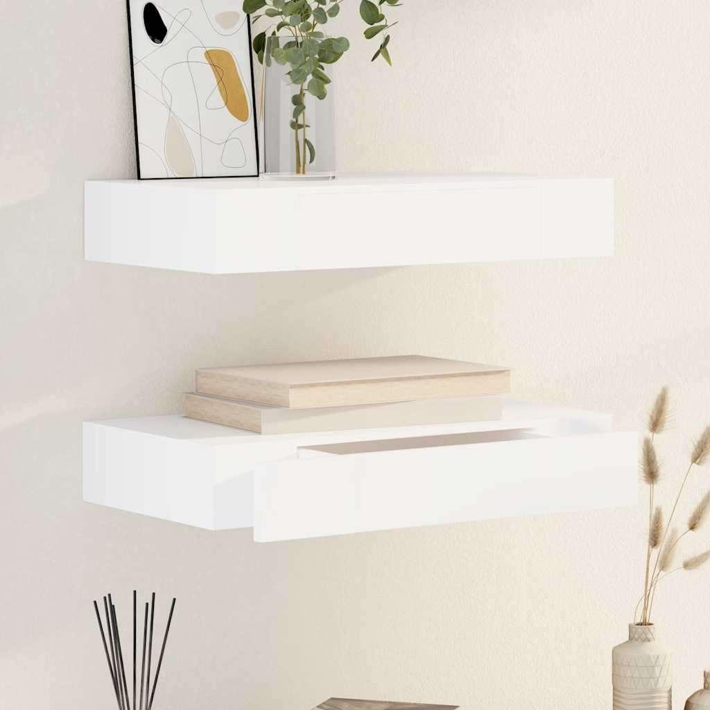 Wandplank + lade MDF zwevend wit 48 cm GRATIS BEZORGD!, Verzenden, Nieuw, Nvt, Nvt