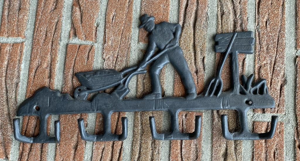 Leuke Brocante Kapstok - vintage gietijzer boer landelijk, Wandkapstok, Ophalen of Verzenden, Zo goed als nieuw, Minder dan 100 cm