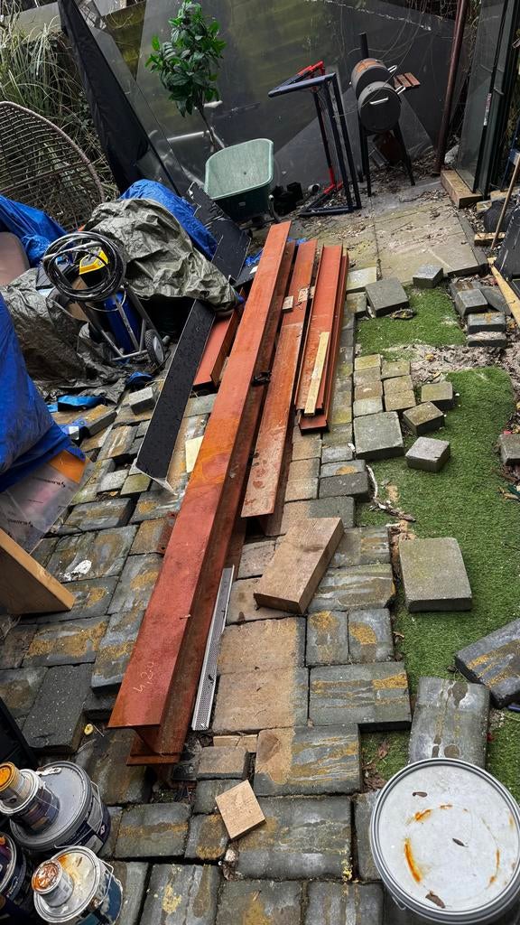 Diverse stalen balken en profielen, Doe-het-zelf en Verbouw, Metalen, Ophalen, Gebruikt, IJzer