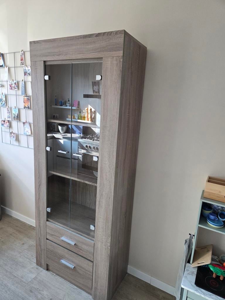 Vitrinekast 200 x 80 x 40 cm Haco, Ophalen, Met deur(en), 50 tot 100 cm, Zo goed als nieuw