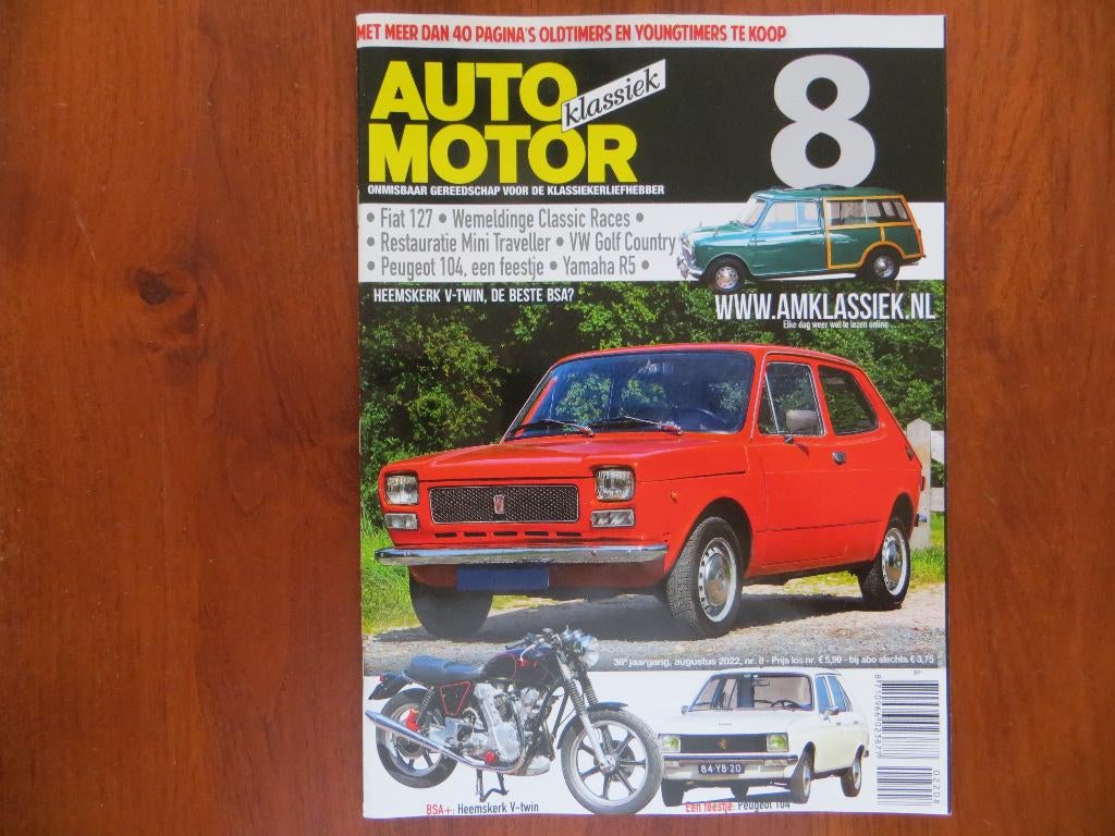 Auto Motor Klassiek 8 2022 Fiat 127, Mini Traveller, Peu 104, Ophalen of Verzenden, Nieuw, Peugeot