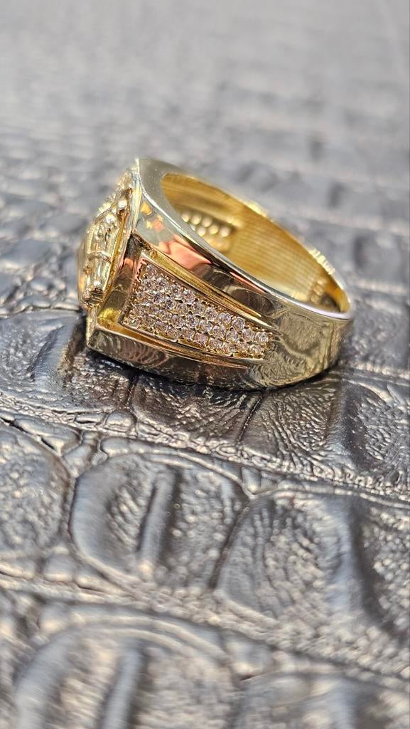 Prachtige paardenhoofd gouden 14karaat ring, Nieuw, Ophalen of Verzenden, Dame, Goud