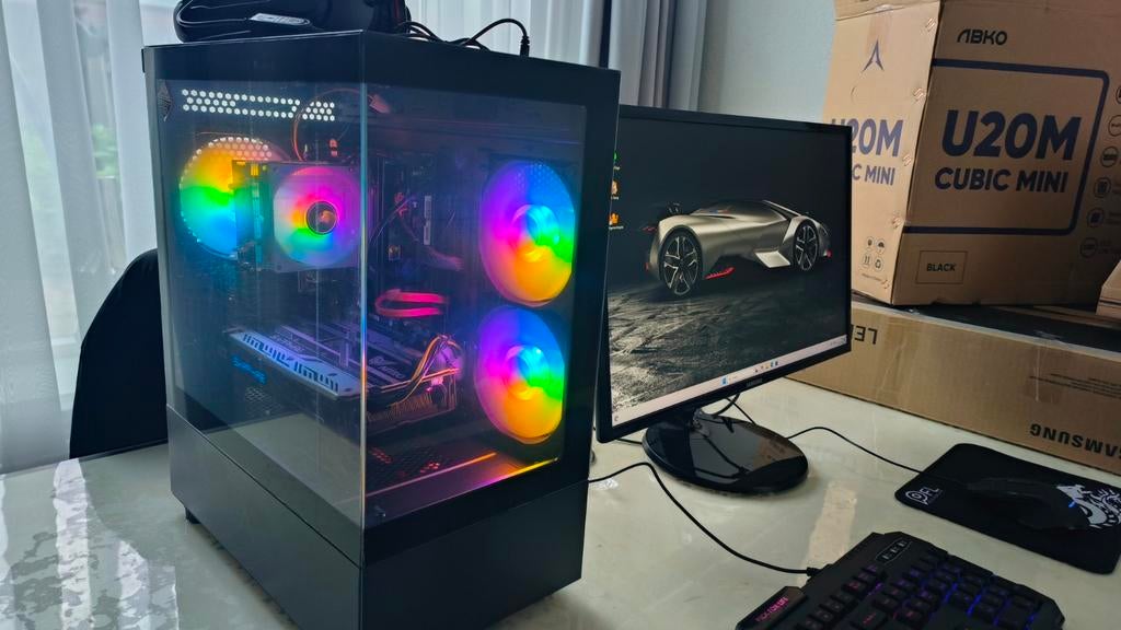 Super Game Pc i7 7700, 16gb, rx580 8gb, SSD, 24'' Monitor!, Met monitor, B, Virtual Reality, Ophalen of Verzenden