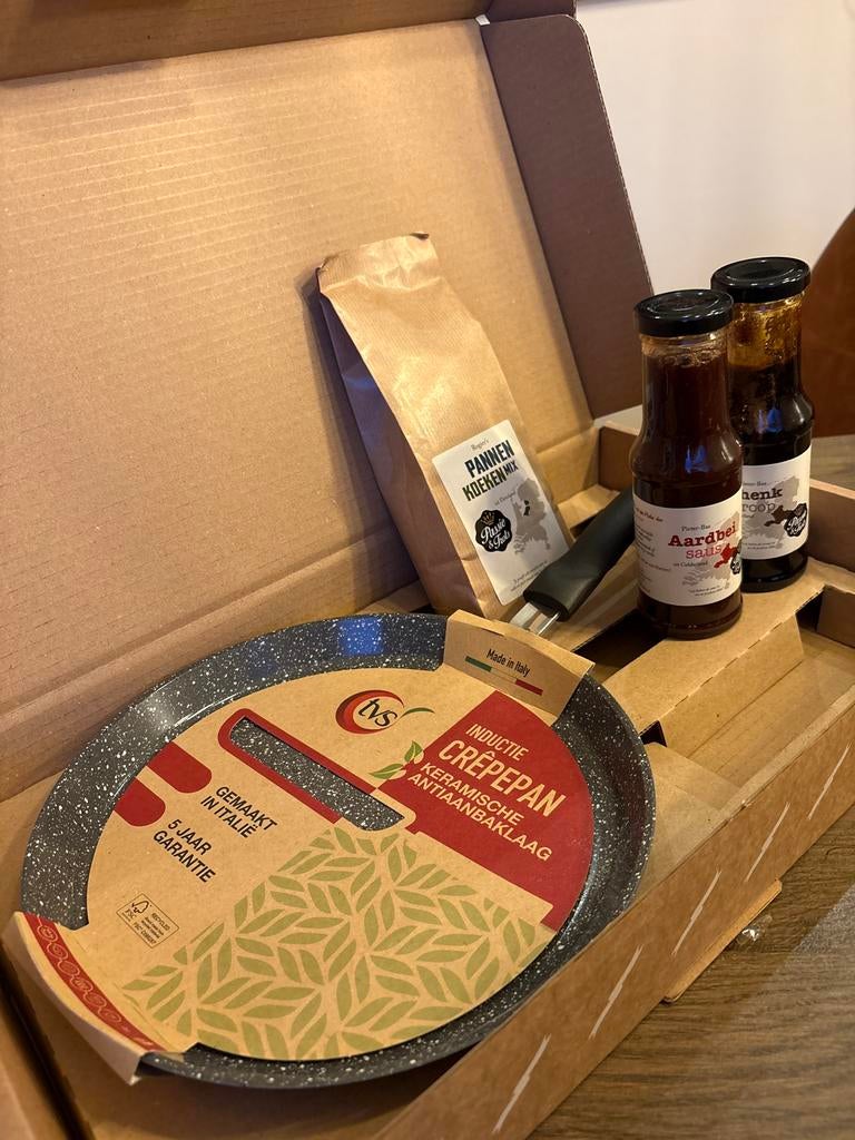 Postcode Loterij Pannenkoeken Set - keramische pannenkoekpan, Ophalen of Verzenden, Nieuw