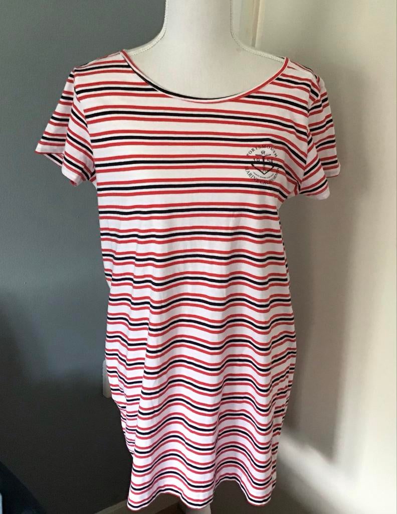 Gestreept tuniek met open rug - Maat M, nieuwstaat, Ophalen of Verzenden, Zo goed als nieuw, Maat 38/40 (M), Rood