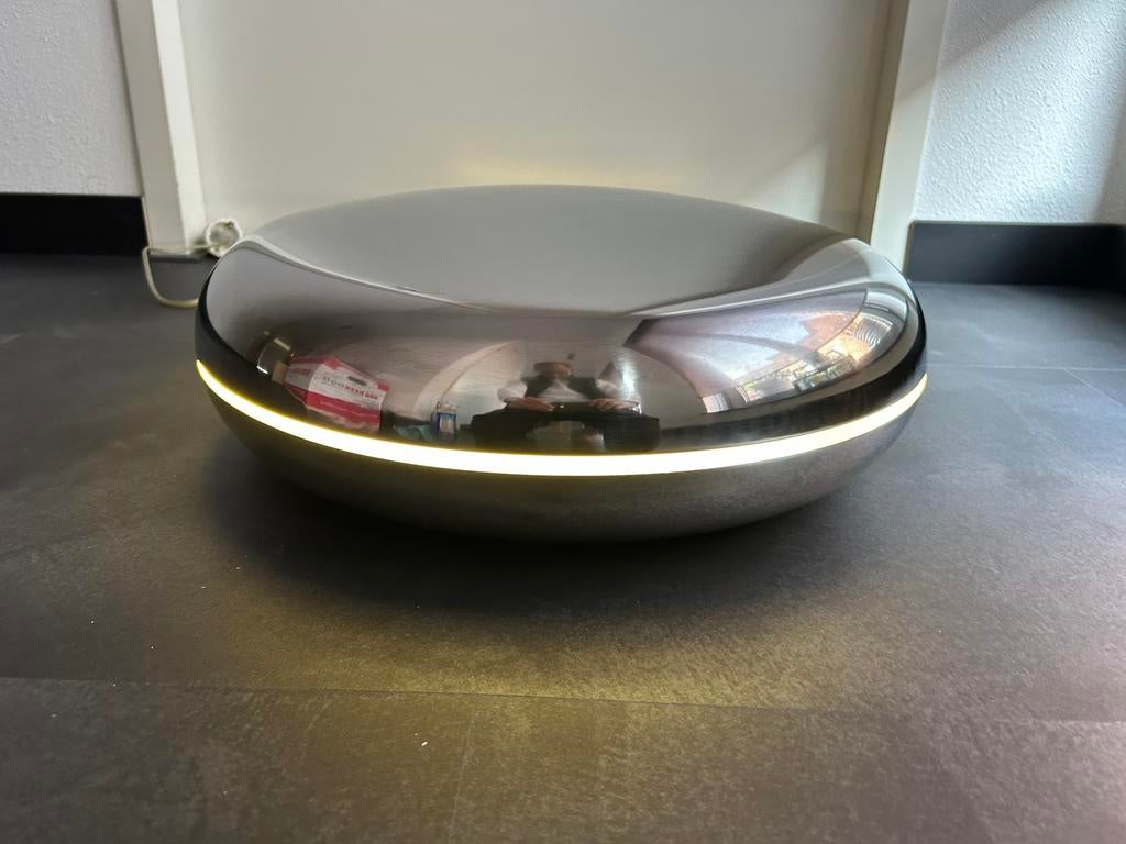 Fontana Arte Loop chrome design XL tafellamp, Ophalen, Zo goed als nieuw