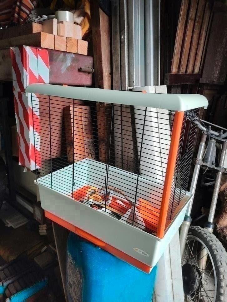 Ferplast vogelkooi piano 3, Dieren en Toebehoren, Vogels | Hokken en Kooien, Ophalen of Verzenden, Gebruikt, Kunststof, Vogelkooi