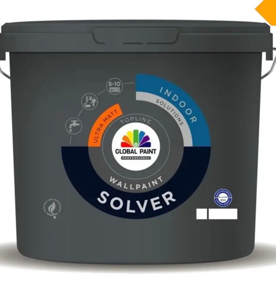 1x 10 liter Global Solver latex voor binnen en beschut buite, Overige kleuren, Nieuw, Ophalen of Verzenden, Verf
