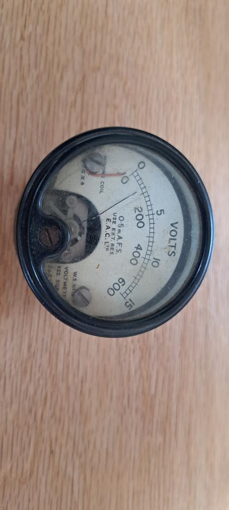 Vintage Voltmeter E.A.C. LTD - Oude Spanningsmeter, Ophalen of Verzenden, Gebruikt