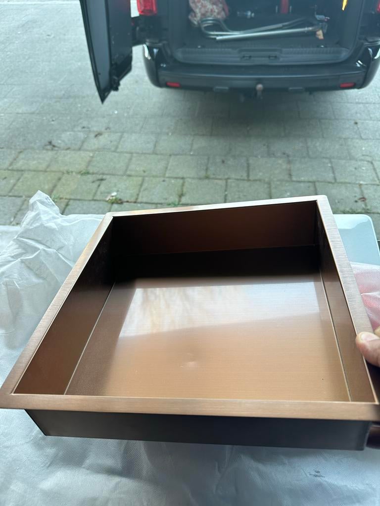 2x Nis koperkleurig RVS 40x40 cm voor badkamer/toilet, Ophalen of Verzenden, Nieuw, Overige kleuren, Overige typen