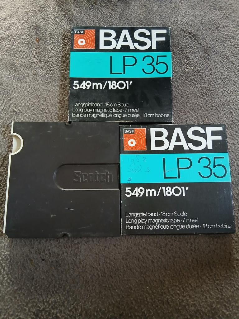 3 vintage bandrecorder tapes (2 basf + 1 Scotch), Audio, Tv en Foto, Bandrecorders, Ophalen of Verzenden, Bandrecorder