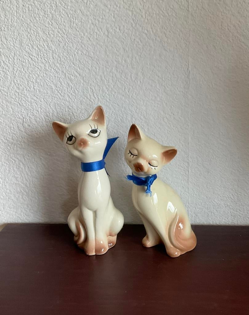 Set vintage poesjes, Verzamelen, Beelden en Beeldjes, Ophalen of Verzenden, Gebruikt, Dier