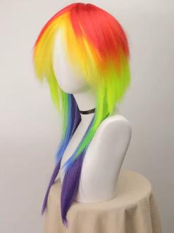Anime cosplay pruik Rainbow Dash met synthetisch haar, Ophalen of Verzenden, Nieuw, Overige typen