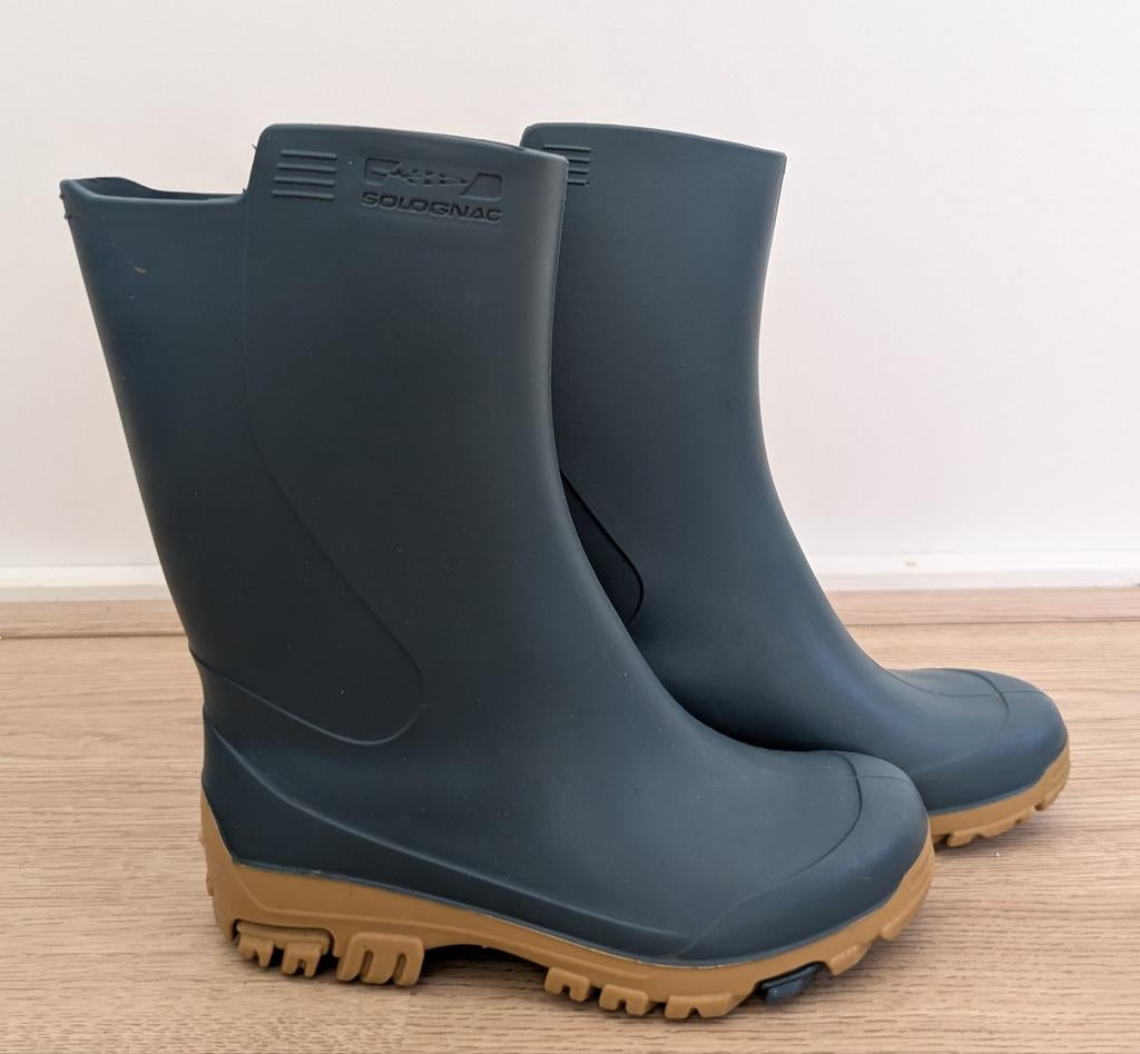 Regenlaarzen Decathlon Solognac maat 25/26, Ophalen of Verzenden, Zo goed als nieuw, Jongen of Meisje, Laarzen