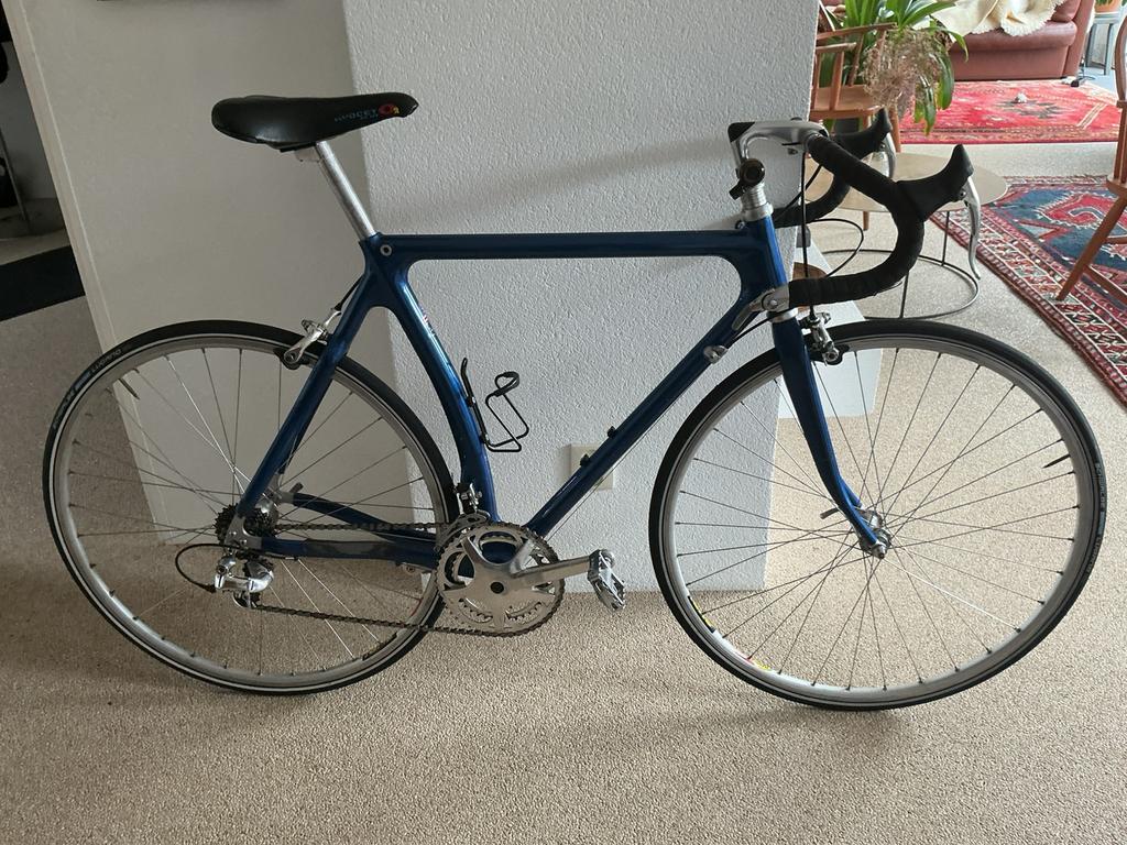 Vintage custom carbon Aegis 56cm racefiets, dura ace, mavic, Fietsen en Brommers, Fietsen | Racefietsen, 28 inch, Gebruikt, Carbon
