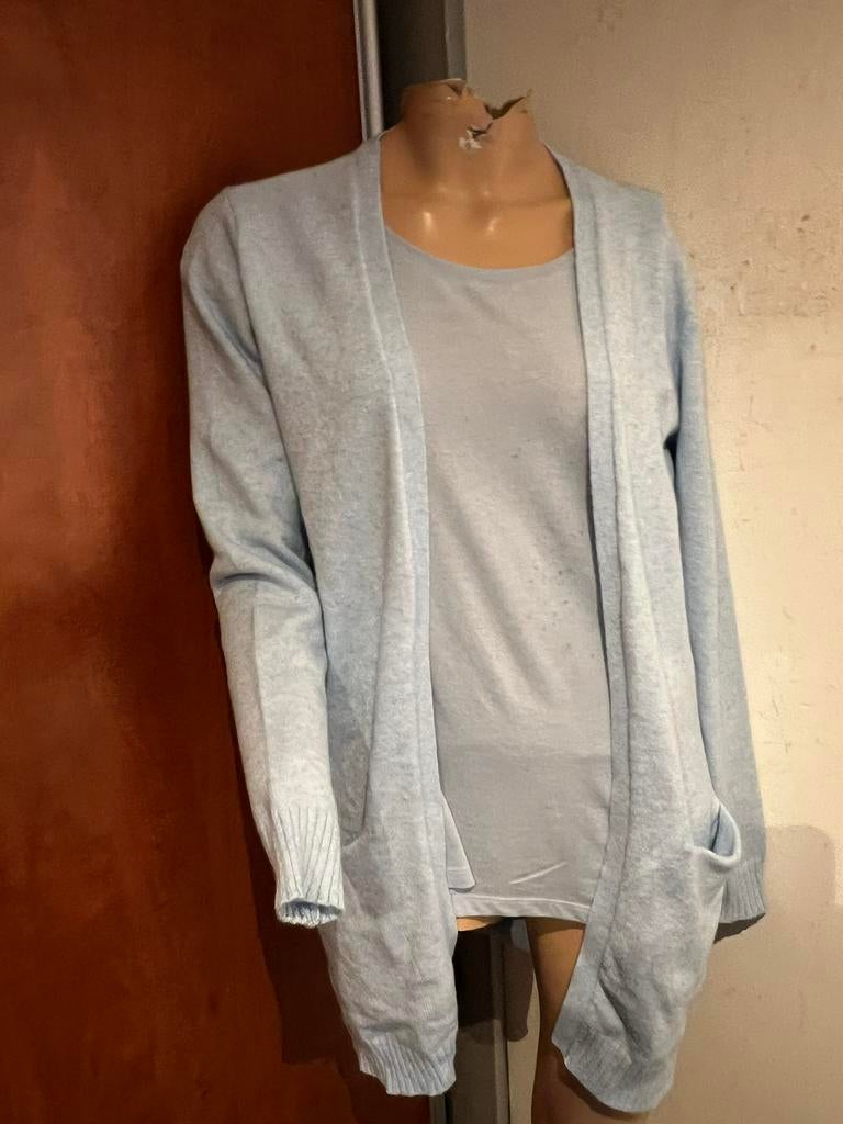 VILA twinset vest en shirt maat L  origineel zgan, Blauw, Maat 42/44 (L), Ophalen of Verzenden, Zo goed als nieuw