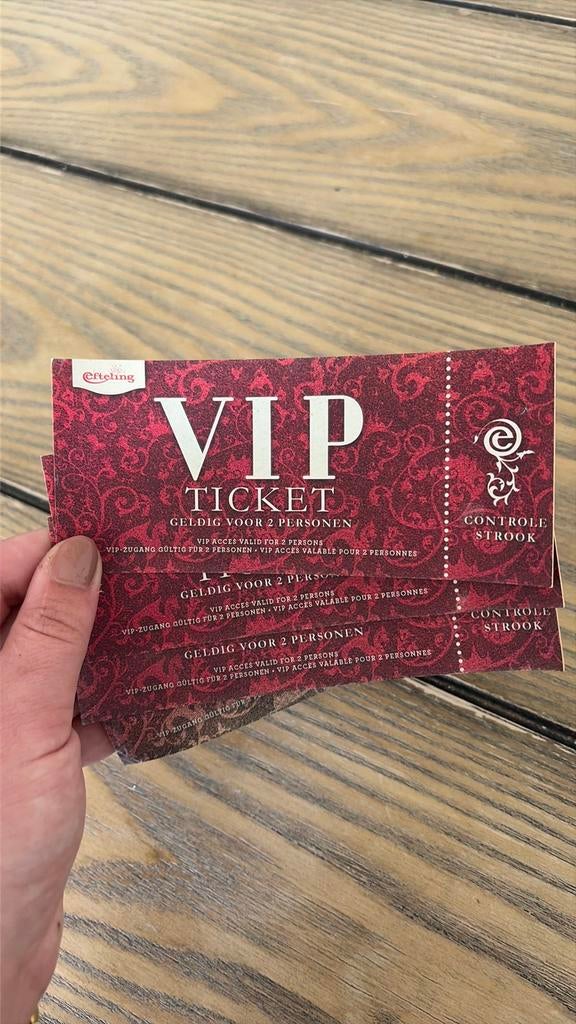 4 VIP Ticket Efteling, Ophalen, Zo goed als nieuw, Overige typen
