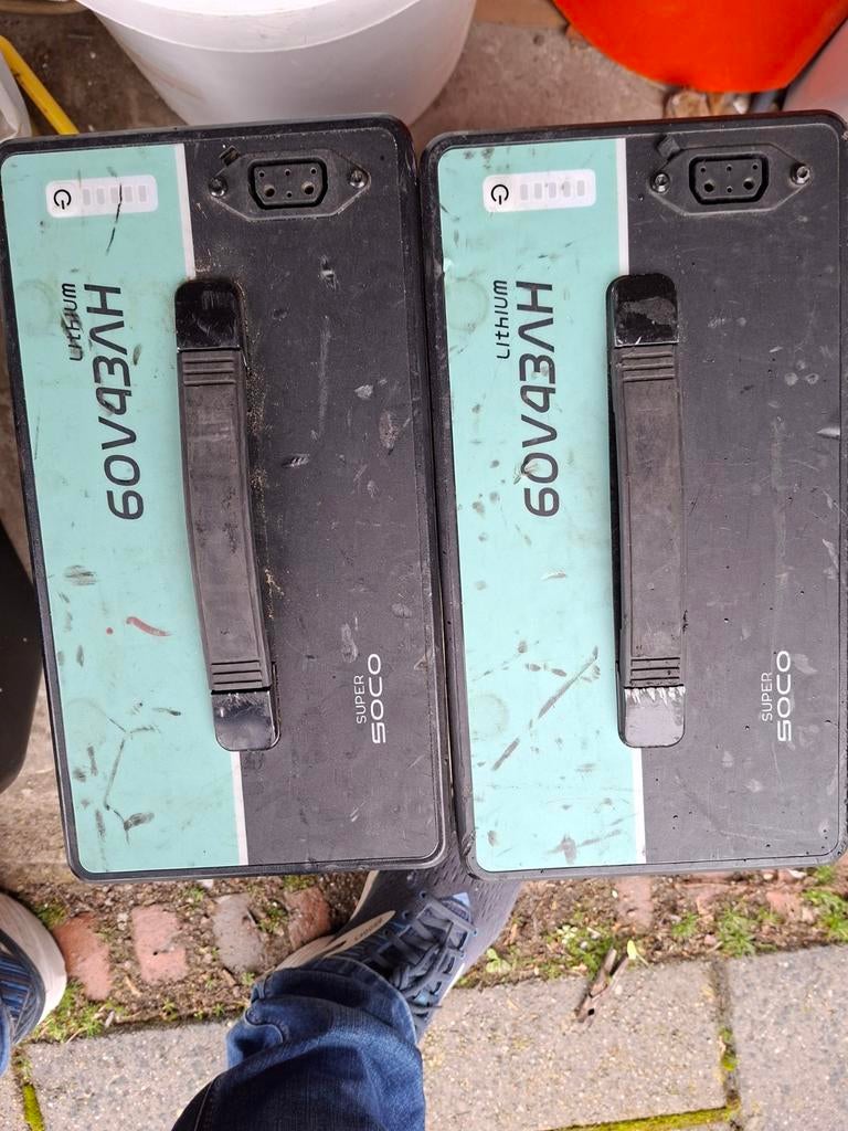 2x Super Soco 60V 43Ah Lithium Scooter Accu – GoedeWerking, Ophalen, Gebruikt, Super Soco