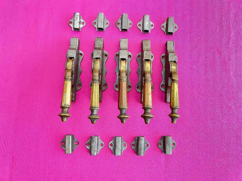 Antieke pomp espagnoletten / deur espagnolet, greep, klink, Ophalen of Verzenden