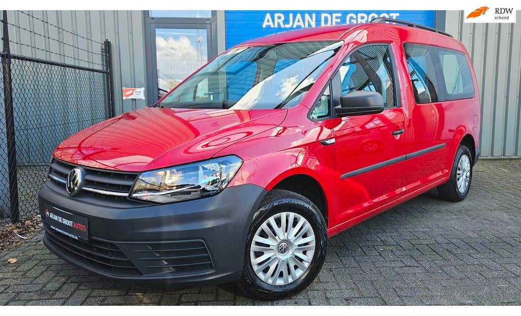 Volkswagen Caddy Maxi 1.0 TSI 7 Persoons Airco Cruise Camera, Stof, Gebruikt, 7 stoelen, 102 pk