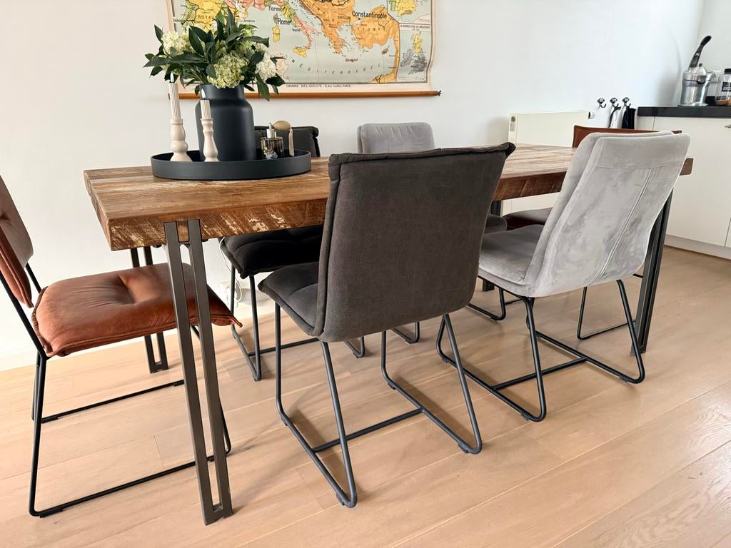 D-Bodhi Tuareq Eettafel 200x90 van De Troubadour, Huis en Inrichting, Ophalen, Teakhout, 50 tot 100 cm, Zo goed als nieuw