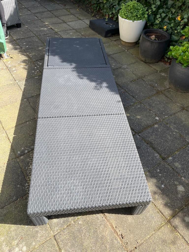 Alibert Daytona de luxe ligbed tuin met dek, Ophalen, Gebruikt, Wicker, Verstelbaar