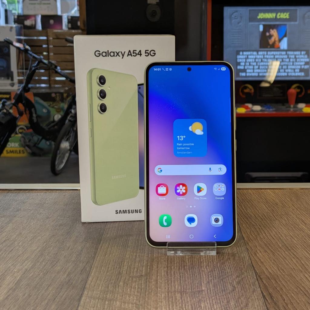 Samsung Galaxy A54 Groen 5G 128GB Dual sim Nette staat, Samsung, Zo goed als nieuw, Support@Samsung.com, 129, Samsung-ro, Yeongtong-gu
Suwon-si, Gyeonggi-do 16677
South Korea