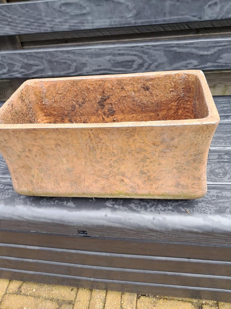Terracotta bloembak rechthoekig, Tuin en Terras, Ophalen, Steen, Gebruikt, Minder dan 30 cm
