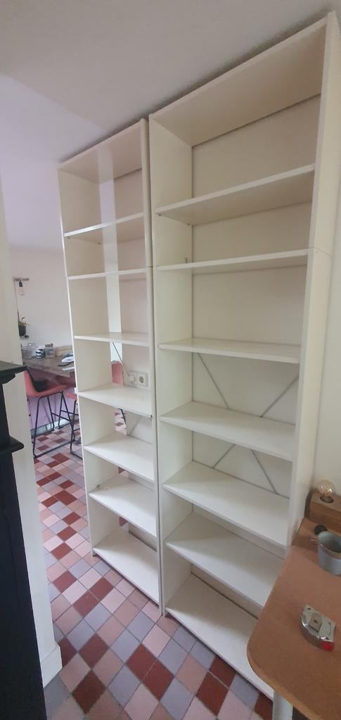 Witte stellingkasten/boekenkasten met verstelbare planken, Ophalen, Gebruikt