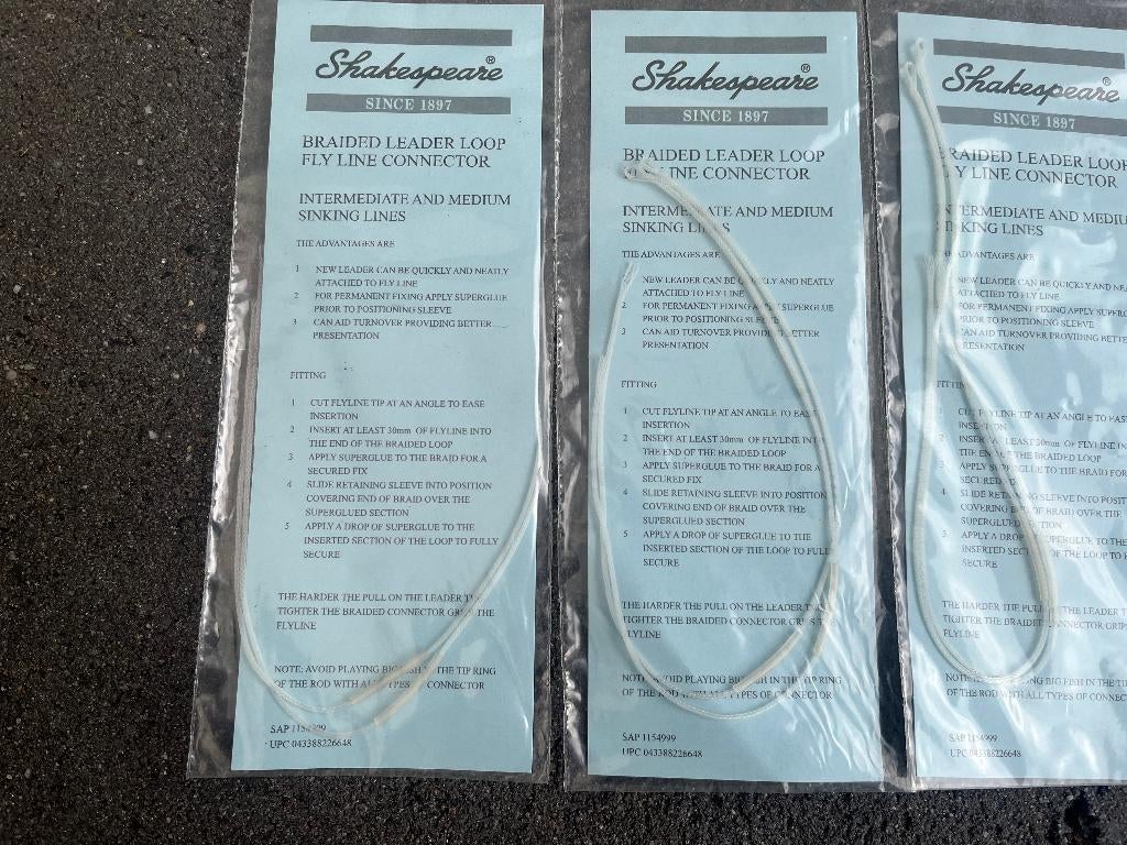 adv 150 / NIEUW set 4 pakjes leader loops SHAKESPEARE, Watersport en Boten, Ophalen of Verzenden, Nieuw, Overige typen