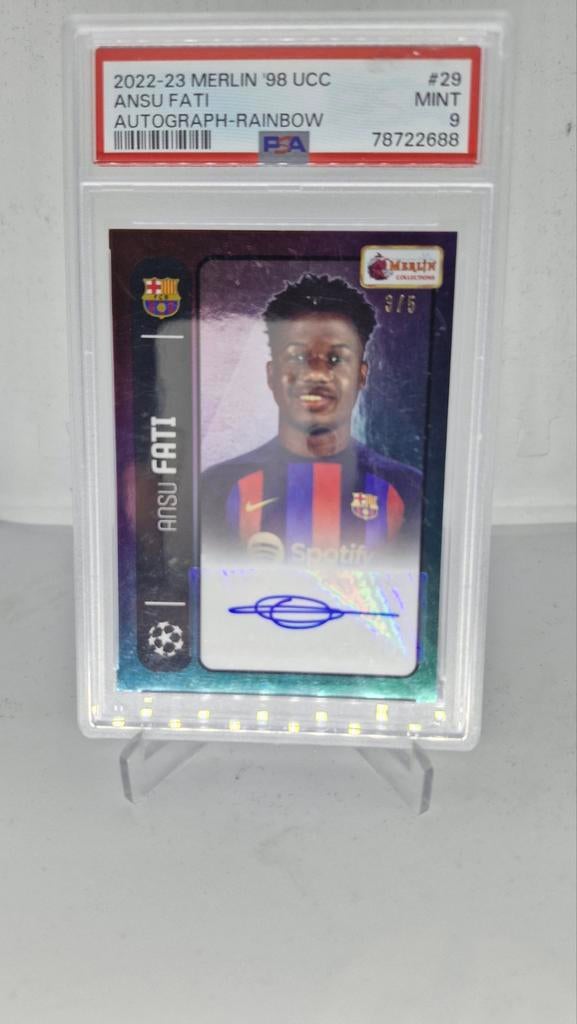 Ansu Fati Merlin Topps Autograph PSA 9, Ophalen of Verzenden
