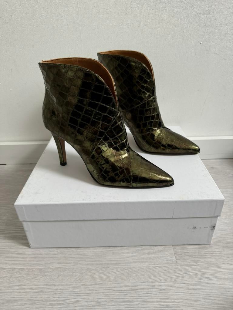 Nieuw Toral enkellaarzen croco metallic groen maat 37, Kleding | Dames, Schoenen, Pumps, Verzenden, Nieuw, Groen