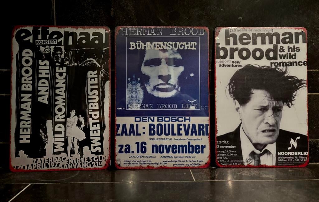 Metal concertplates Herman Brood, 109 W Denny Way Suite 312, Seattle WA 98119, United States, Ophalen of Verzenden, Zo goed als nieuw