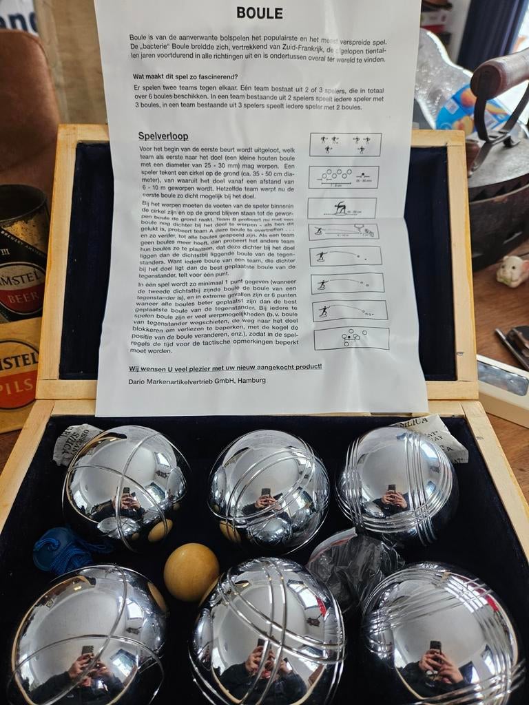 Mooie Boule Set - Nooit Gebruikt in Koffertje, Sport en Fitness, Bowlen, Ophalen, Nieuw, Bal