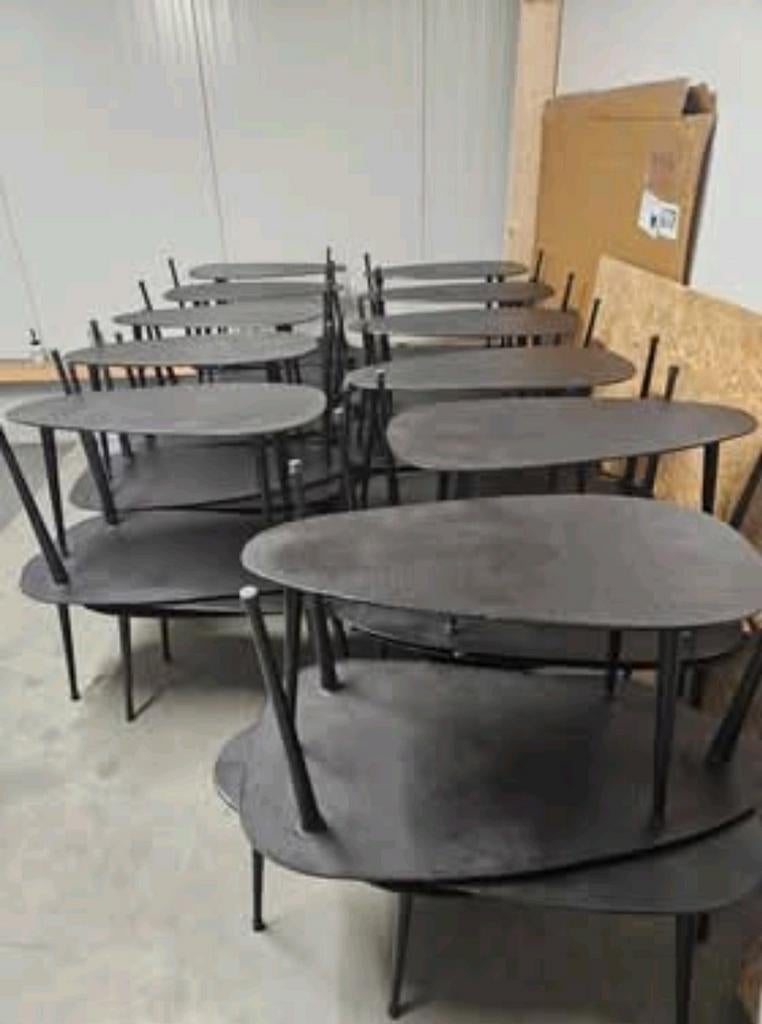 Partij salontafel sets van 2 zwart 25 sets, Huis en Inrichting, Tafels | Salontafels, Ophalen, 50 tot 100 cm, Rond, Nieuw