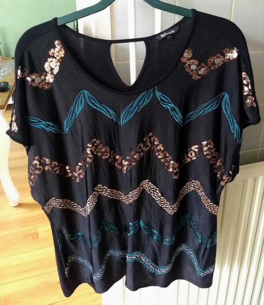 Leuke Top van MS mode maat L, MS Mode, Ophalen of Verzenden, Zo goed als nieuw, Zwart