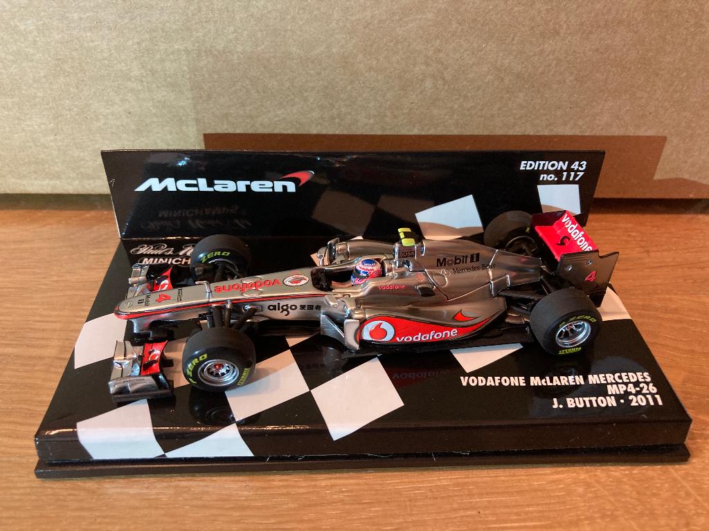 ✅ Jenson Button 1:43 Vodafone Mclaren Mercedes MP4-26 2011, Ophalen of Verzenden, Nieuw, Formule 1