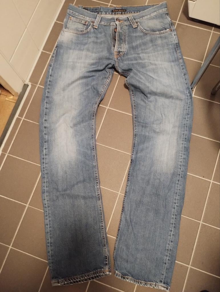 Vintage Nudie Jeans Average Joe vacation worn maat W33/L34, Ophalen of Verzenden