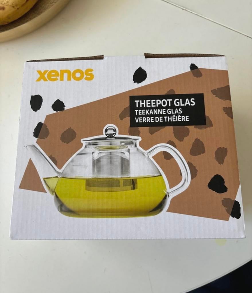 Xenos Glazen Theepot - 1200ml - Nieuw, Ophalen of Verzenden, Nieuw